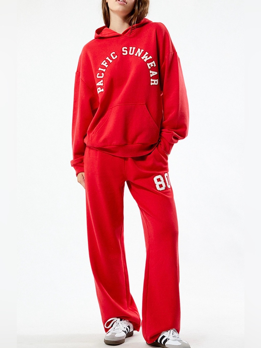 SET - PacSun Red Logo Hoodie & Matching Sweatpants (Sold as Set), Women’s XS